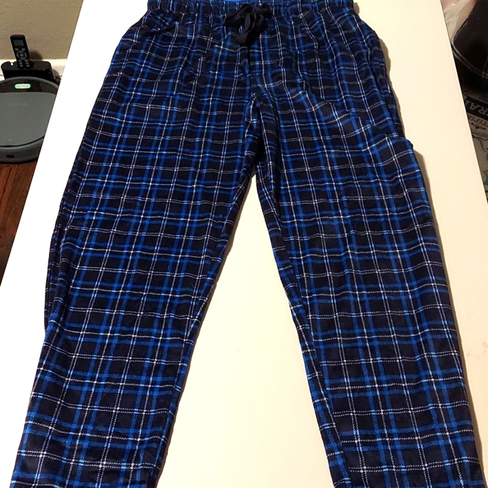 Soft Touch Fleece Sleep Pants, size M, 100% polyester, elastic waist &drawstring